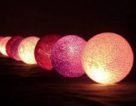 Purple Pinks Cotton Ball Girl Party fairy lights